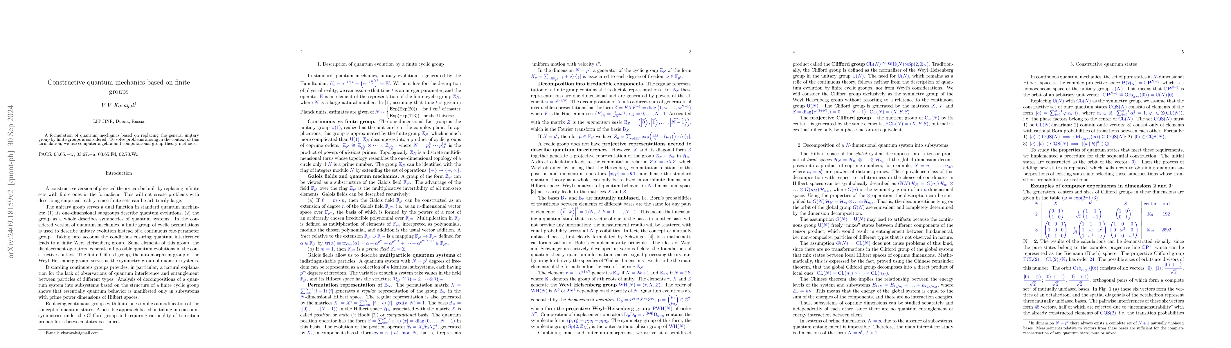 Thumbnail for Constructive quantum mechanics based on finite groups