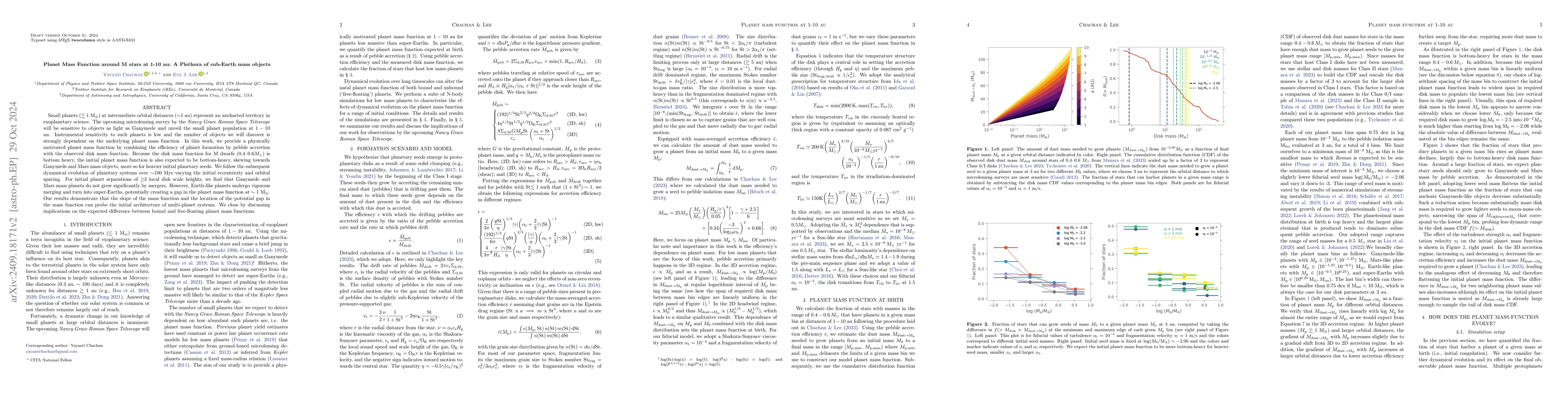 Thumbnail for Planet Mass Function around M stars at 1-10 au: A Plethora of sub-Earth
  mass objects