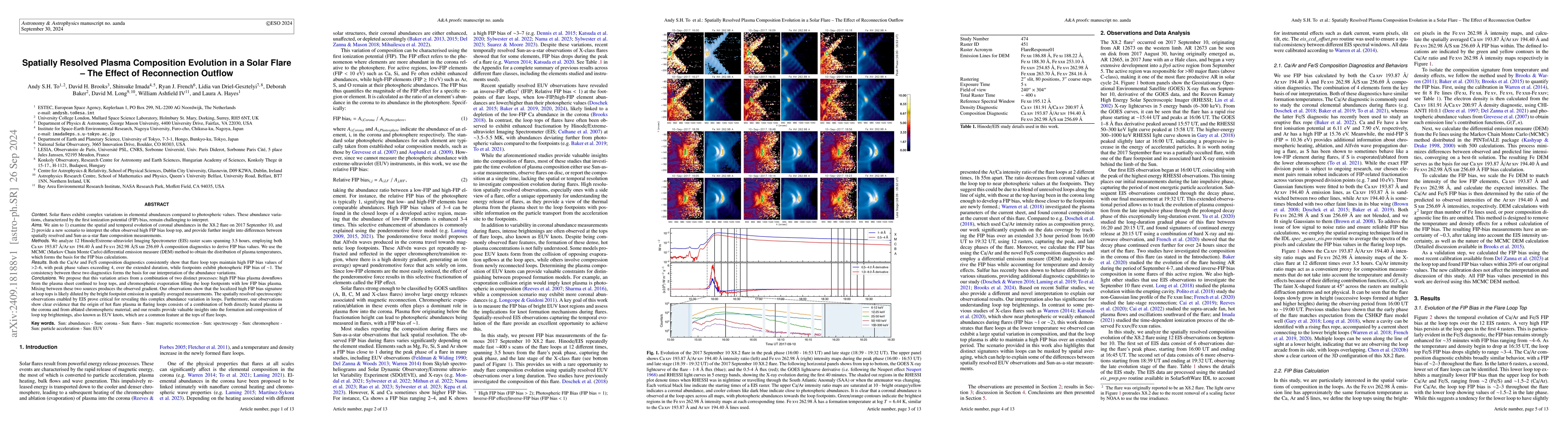 Thumbnail for Spatially Resolved Plasma Composition Evolution in a Solar Flare -- The
  Effect of Reconnection Outflow