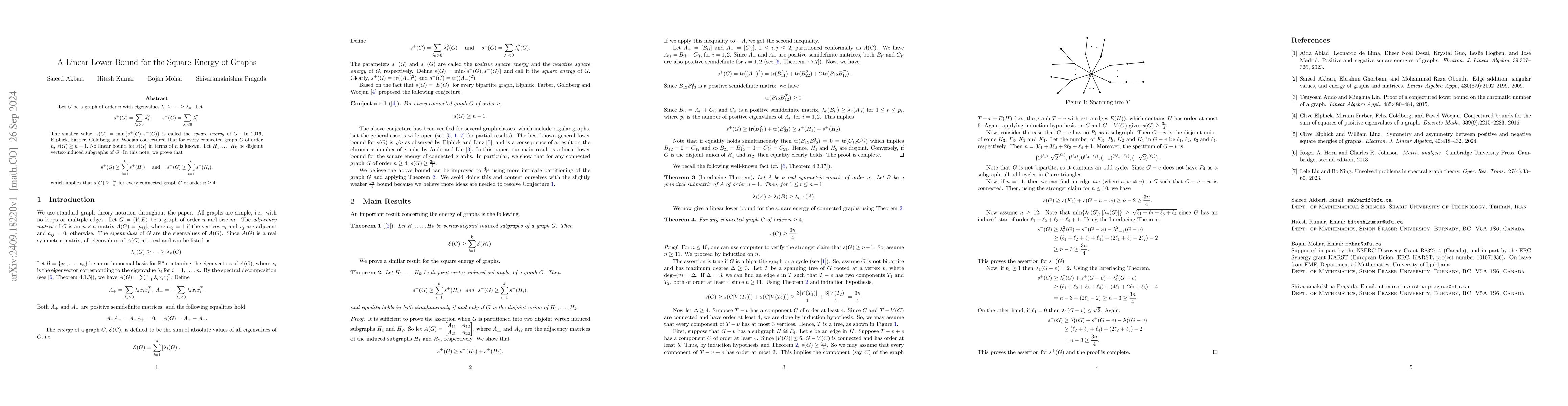 Thumbnail for A Linear Lower Bound for the Square Energy of Graphs