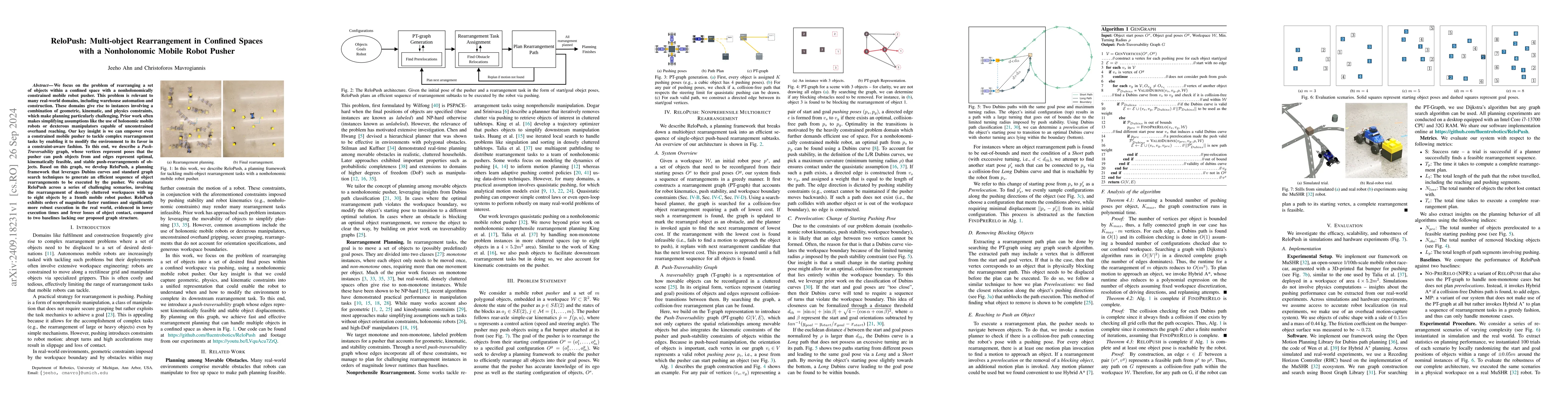 Thumbnail for ReloPush: Multi-object Rearrangement in Confined Spaces with a
  Nonholonomic Mobile Robot Pusher
