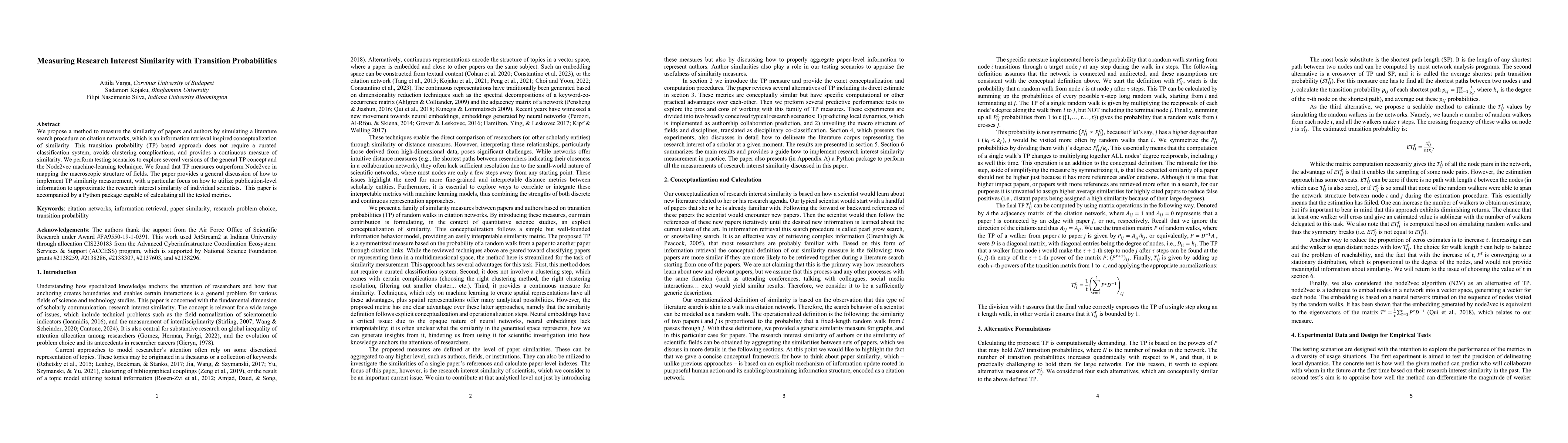 Thumbnail for Measuring Research Interest Similarity with Transition Probabilities