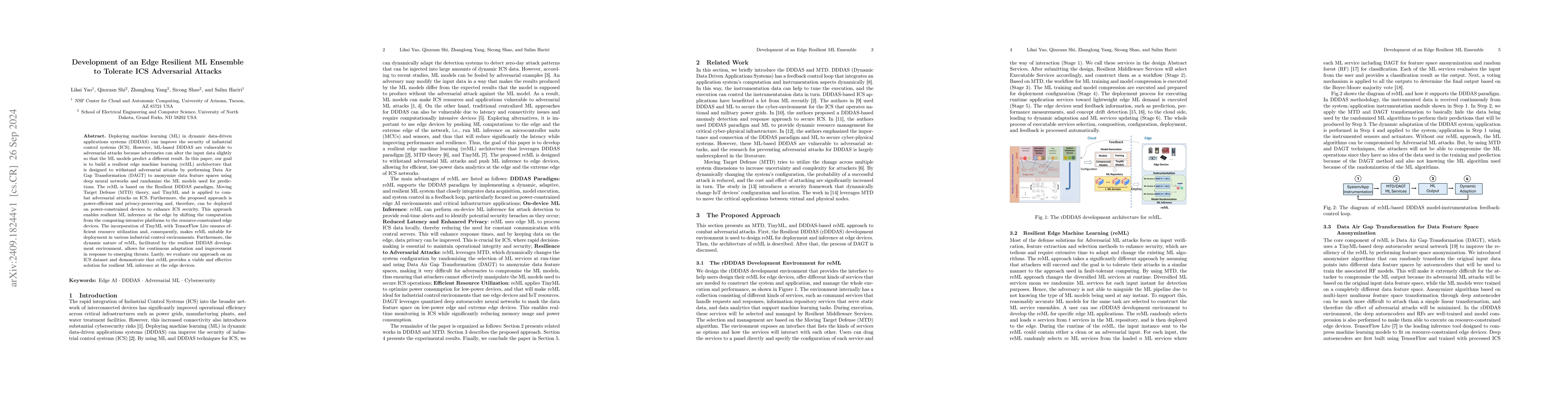 Thumbnail for Development of an Edge Resilient ML Ensemble to Tolerate ICS Adversarial
  Attacks