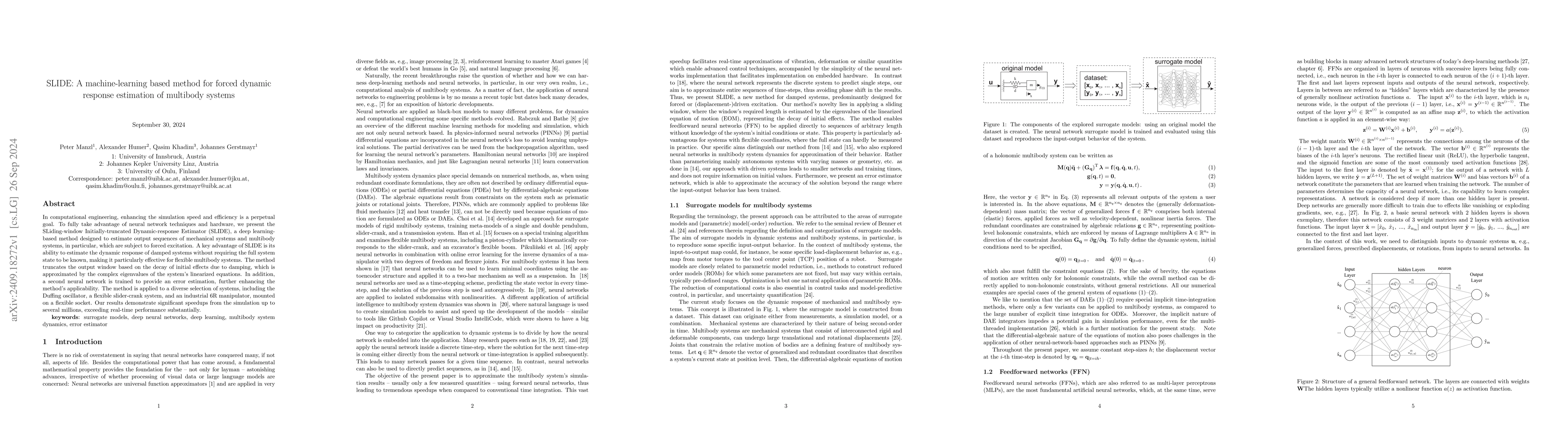 Thumbnail for SLIDE: A machine-learning based method for forced dynamic response
  estimation of multibody systems