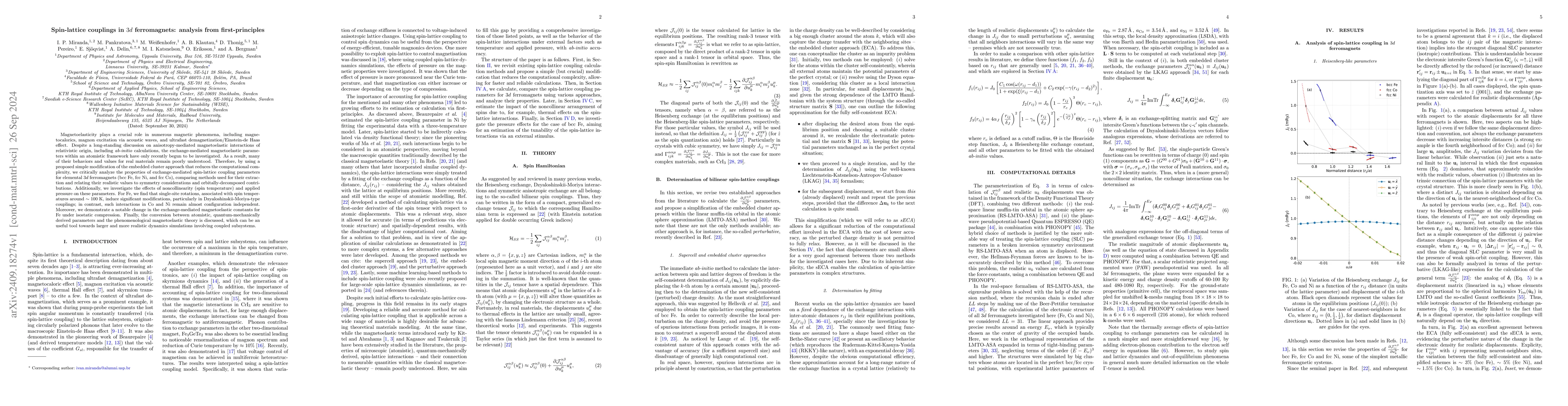 Thumbnail for Spin-lattice couplings in $3d$ ferromagnets: analysis from
  first-principles