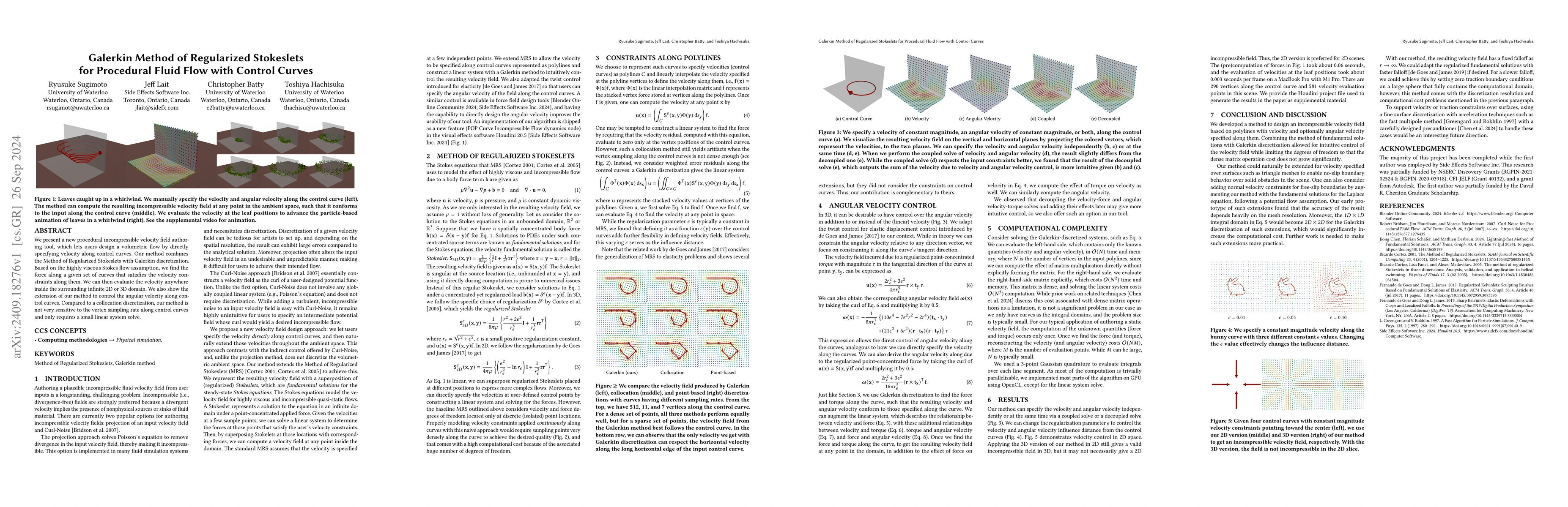 Thumbnail for Galerkin Method of Regularized Stokeslets for Procedural Fluid Flow with
  Control Curves