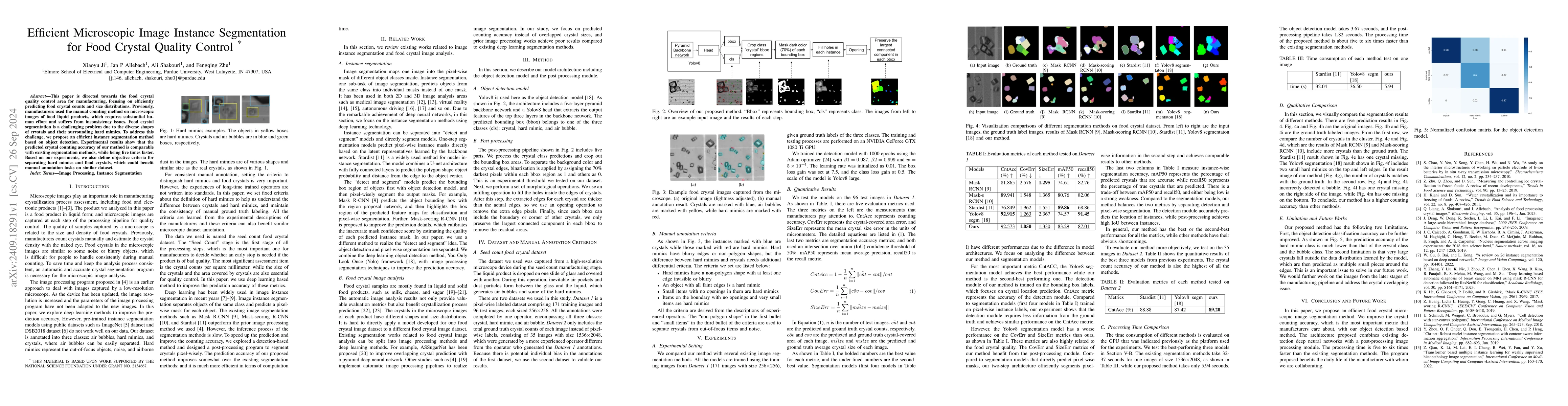 Thumbnail for Efficient Microscopic Image Instance Segmentation for Food Crystal
  Quality Control