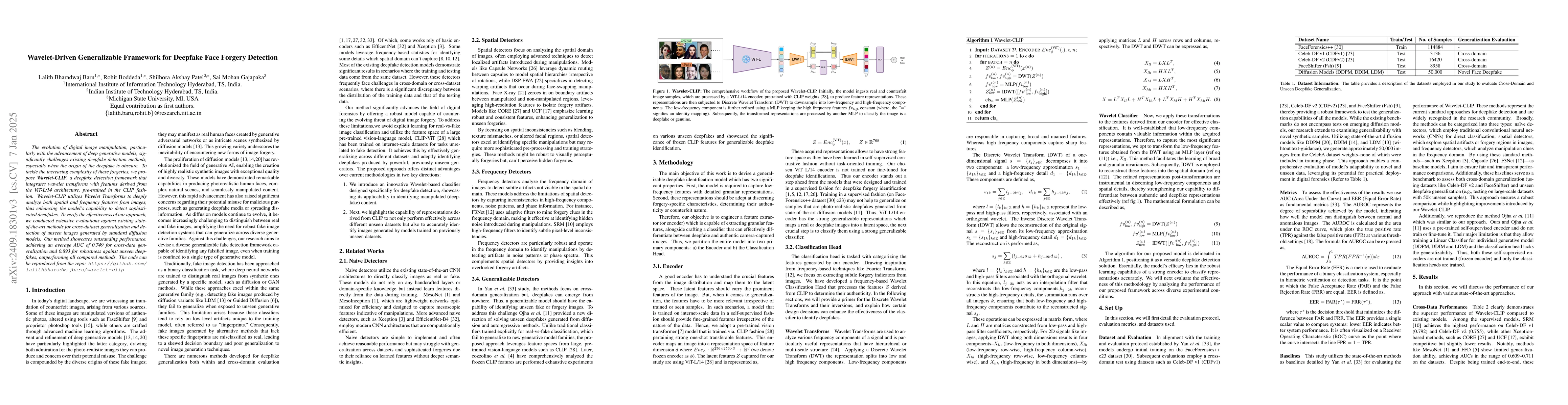 Thumbnail for Harnessing Wavelet Transformations for Generalizable Deepfake Forgery
  Detection