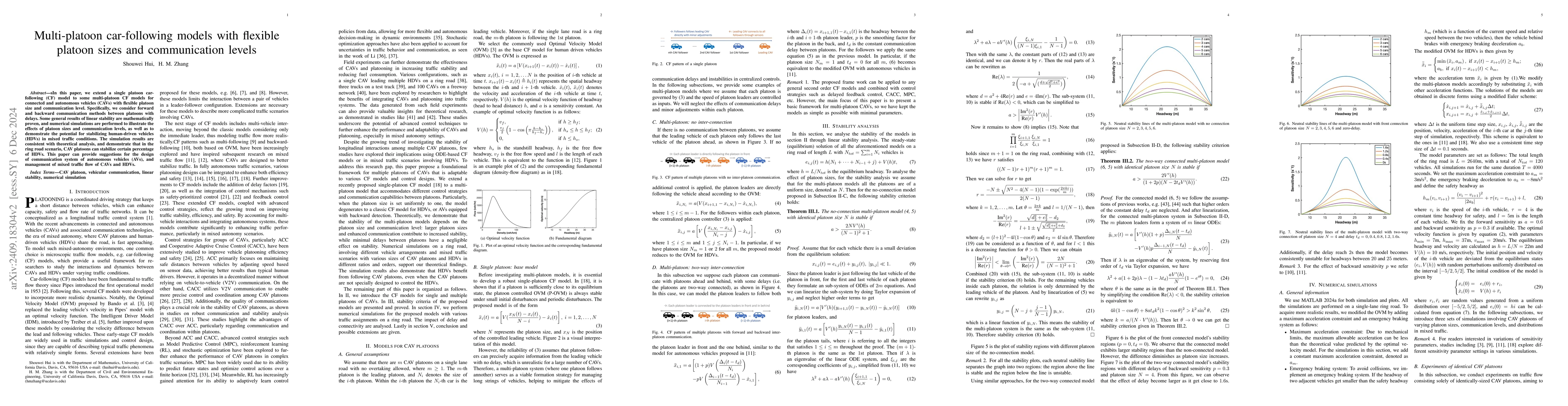 Thumbnail for Multi-platoon car-following models with flexible platoon sizes and
  communication levels