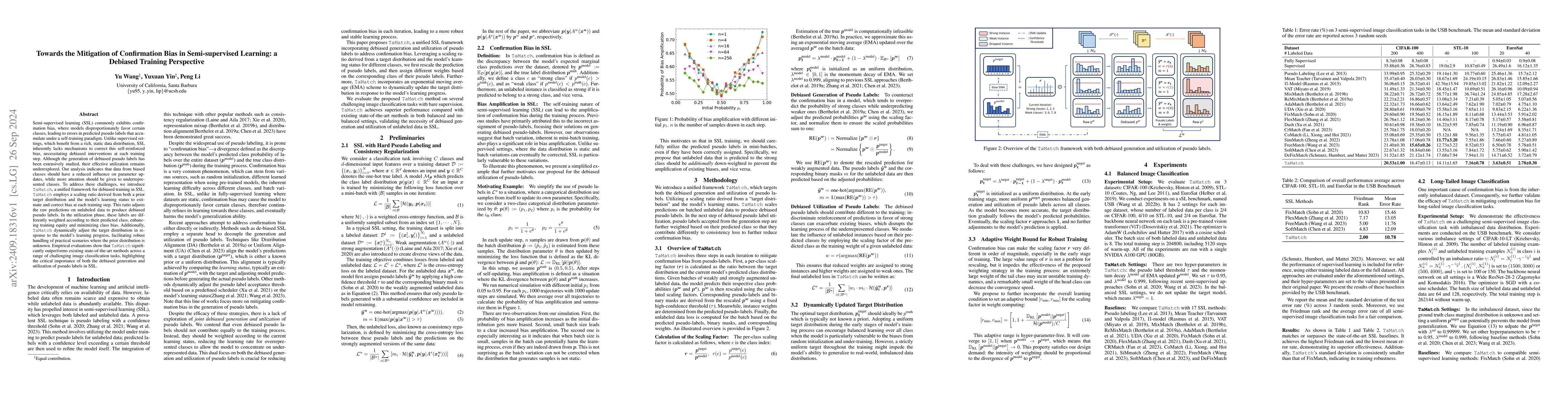 Thumbnail for Towards the Mitigation of Confirmation Bias in Semi-supervised Learning:
  a Debiased Training Perspective
