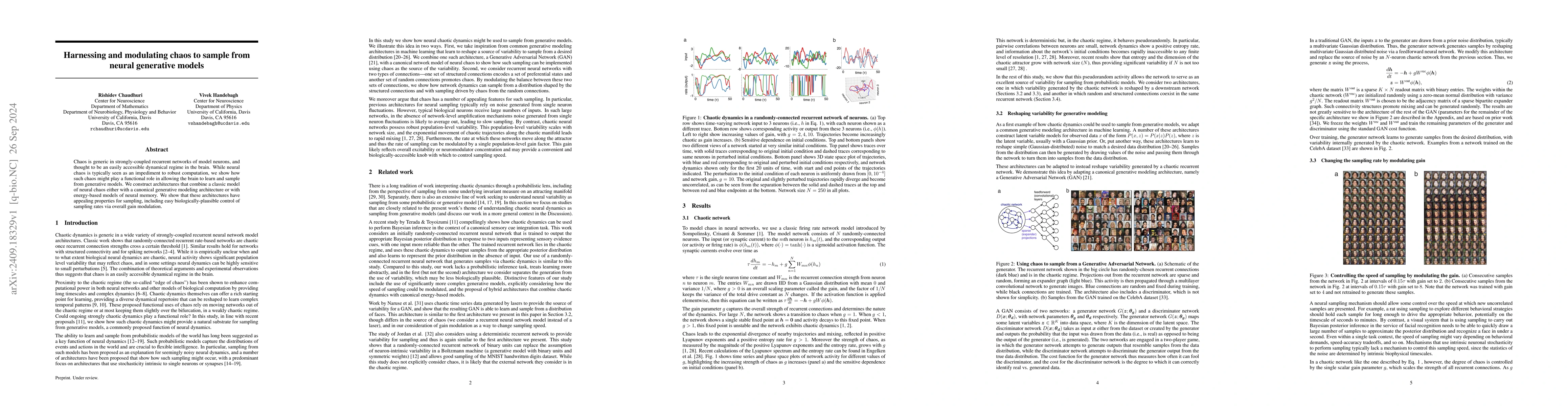 Thumbnail for Harnessing and modulating chaos to sample from neural generative models
