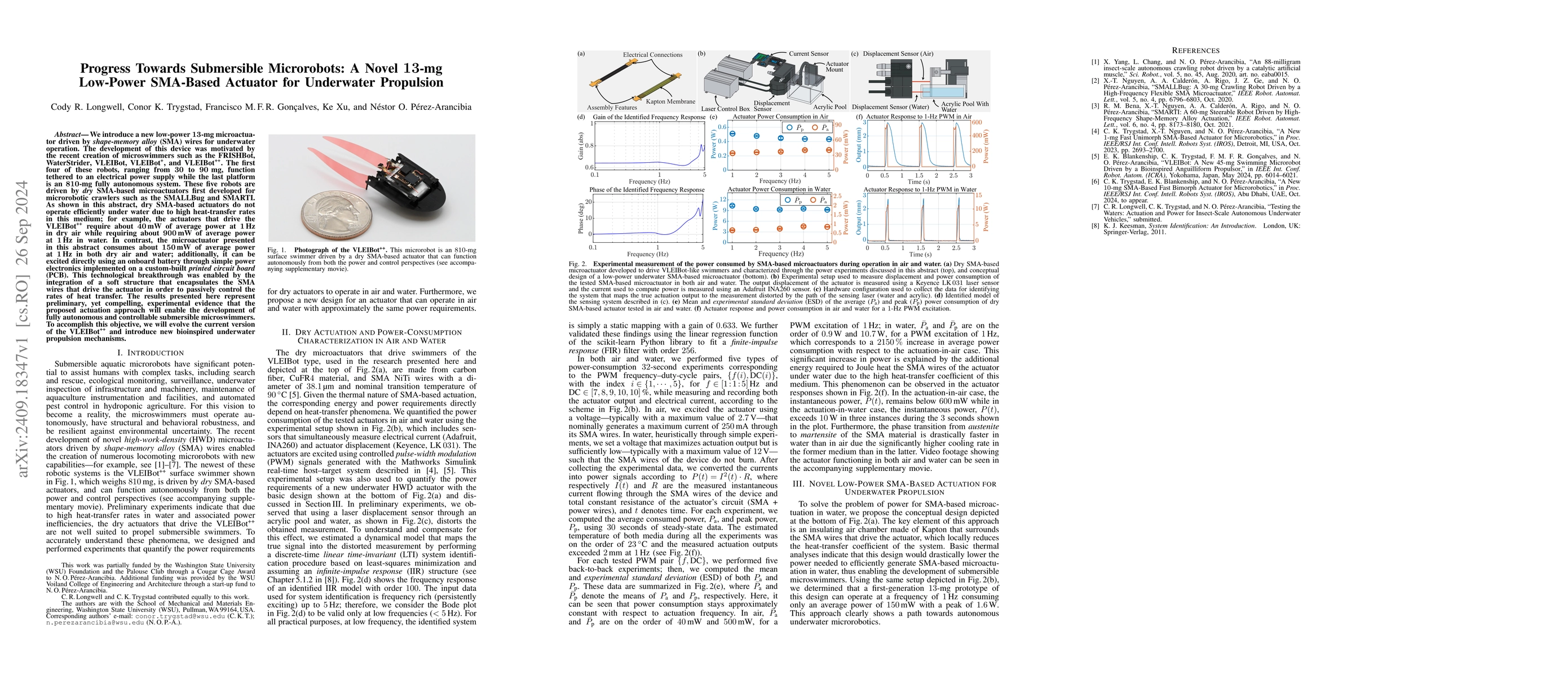 Thumbnail for Progress Towards Submersible Microrobots: A Novel 13-mg Low-Power
  SMA-Based Actuator for Underwater Propulsion