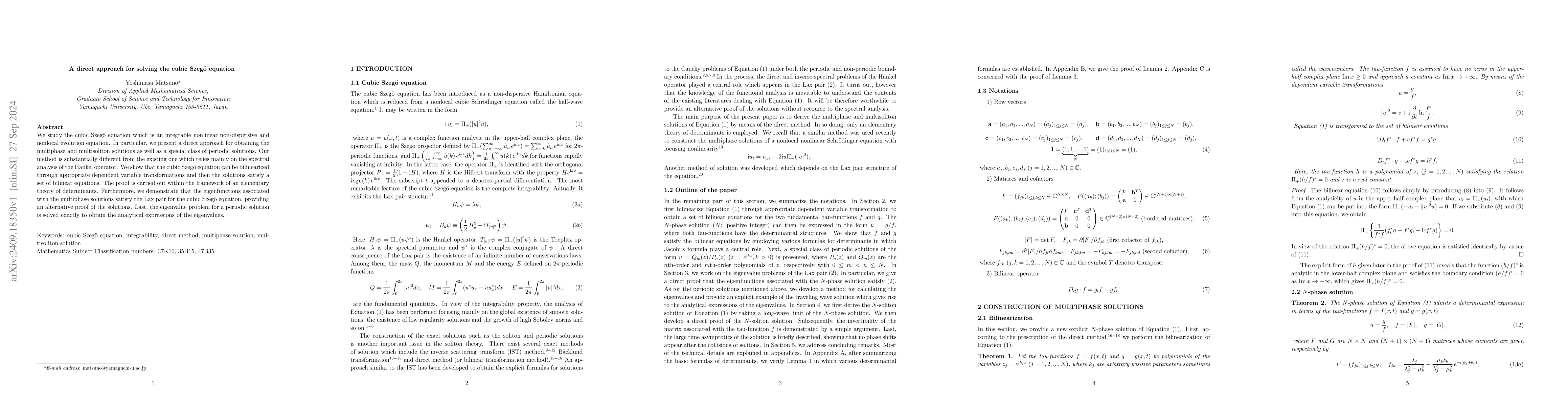 Thumbnail for A direct approach for solving the cubic Szegö equation