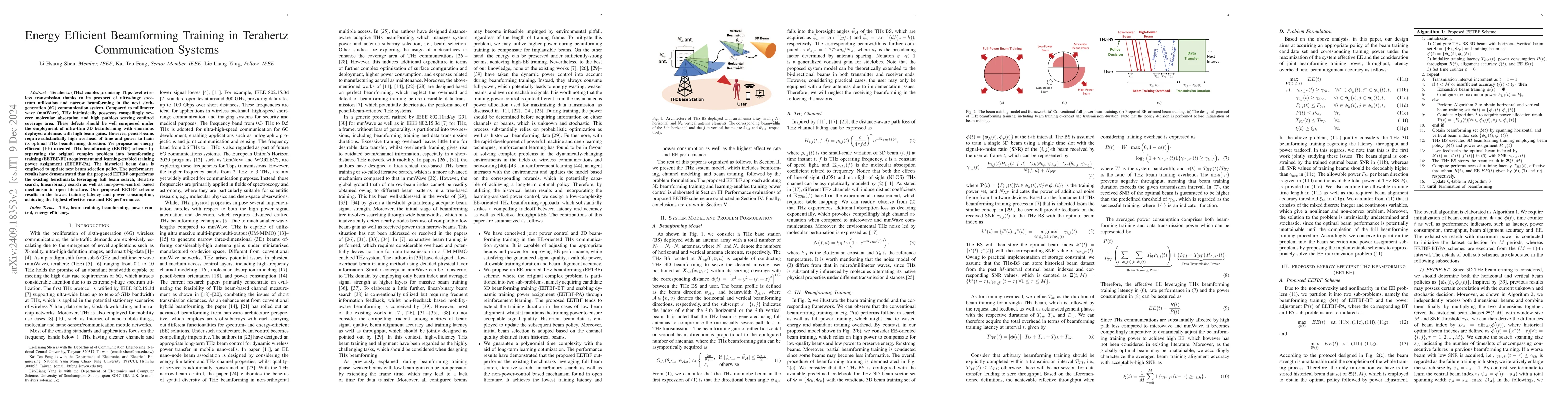 Thumbnail for Energy Efficient Beamforming Training in Terahertz Communication Systems