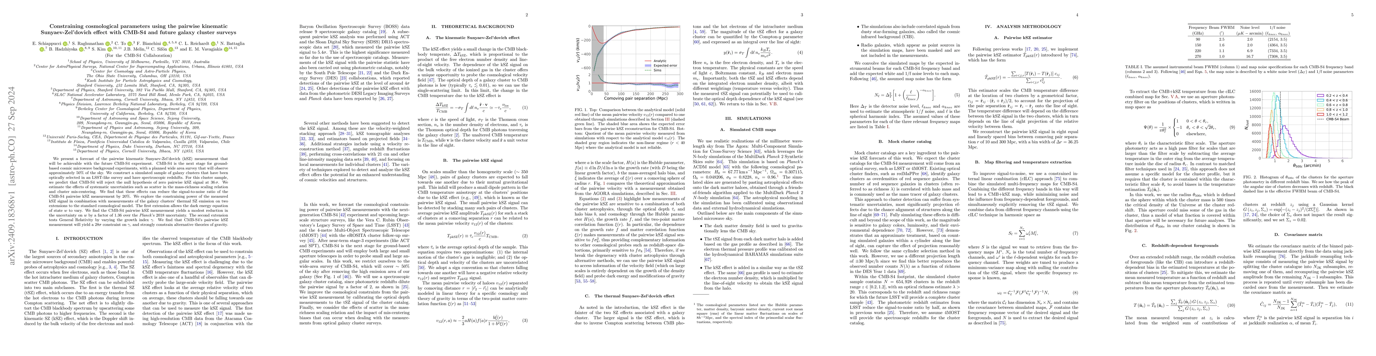Thumbnail for Constraining cosmological parameters using the pairwise kinematic
  Sunyaev-Zel'dovich effect with CMB-S4 and future galaxy cluster surveys