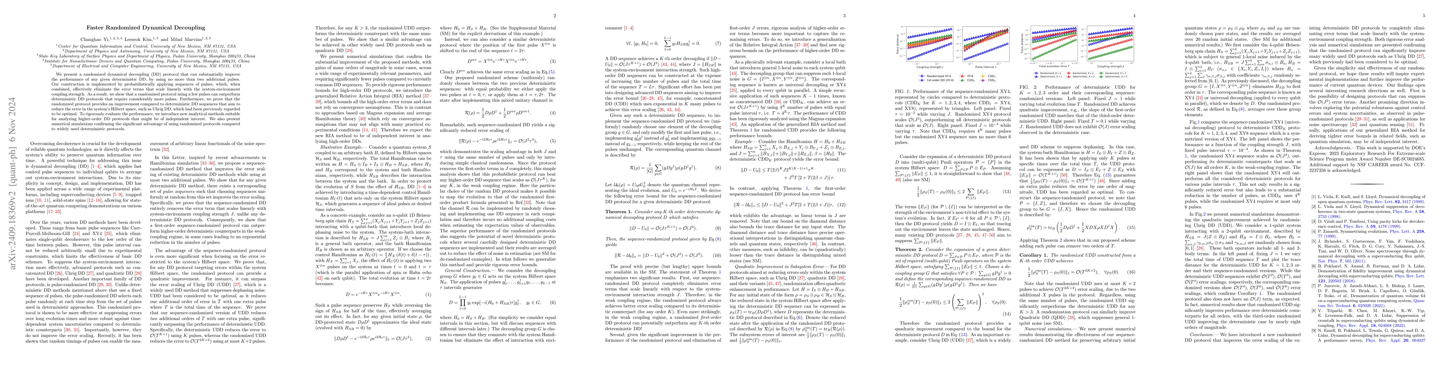 Thumbnail for Faster Randomized Dynamical Decoupling