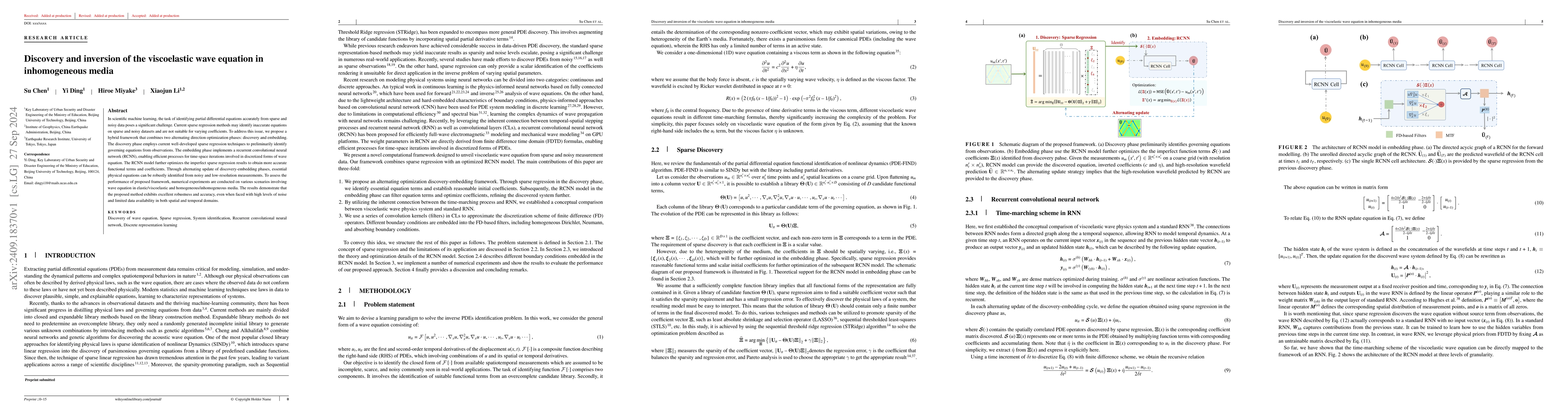 Thumbnail for Discovery and inversion of the viscoelastic wave equation in
  inhomogeneous media