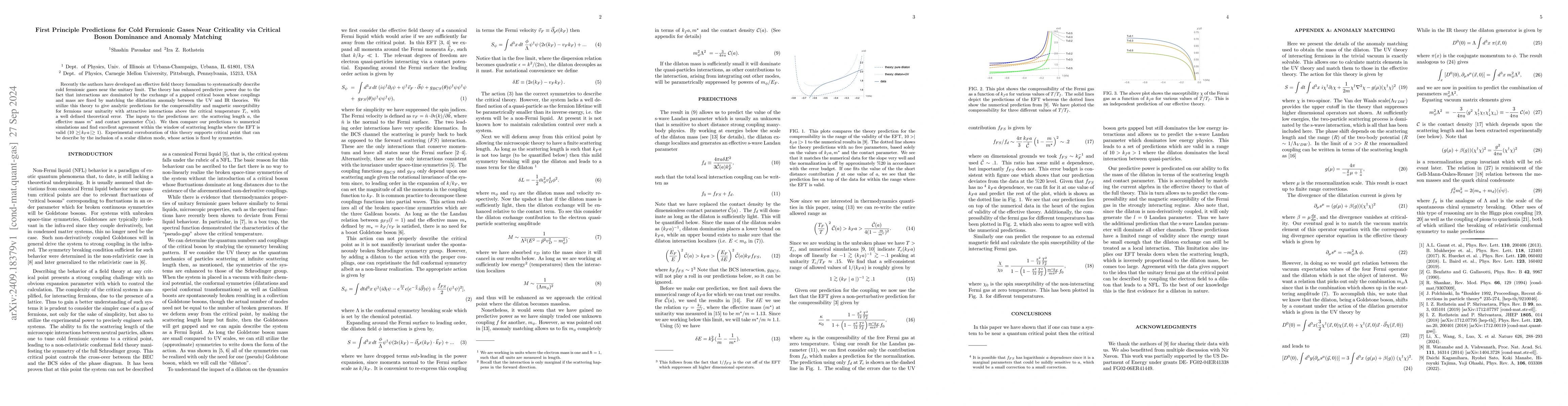 Thumbnail for First Principle Predictions for Cold Fermionic Gases Near Criticality
  via Critical Boson Dominance and Anomaly Matching