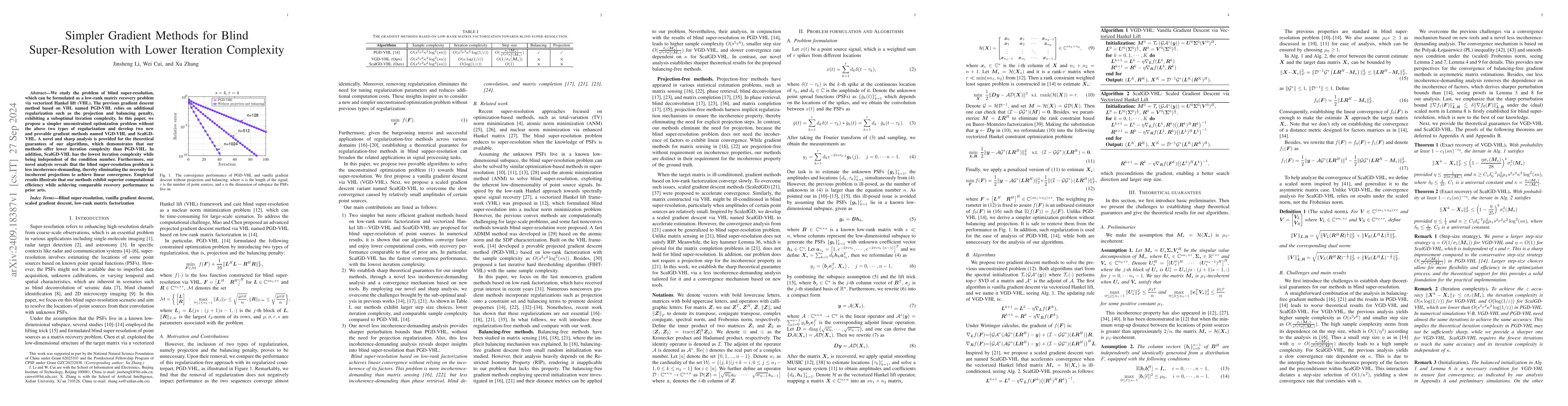 Thumbnail for Simpler Gradient Methods for Blind Super-Resolution with Lower Iteration
  Complexity