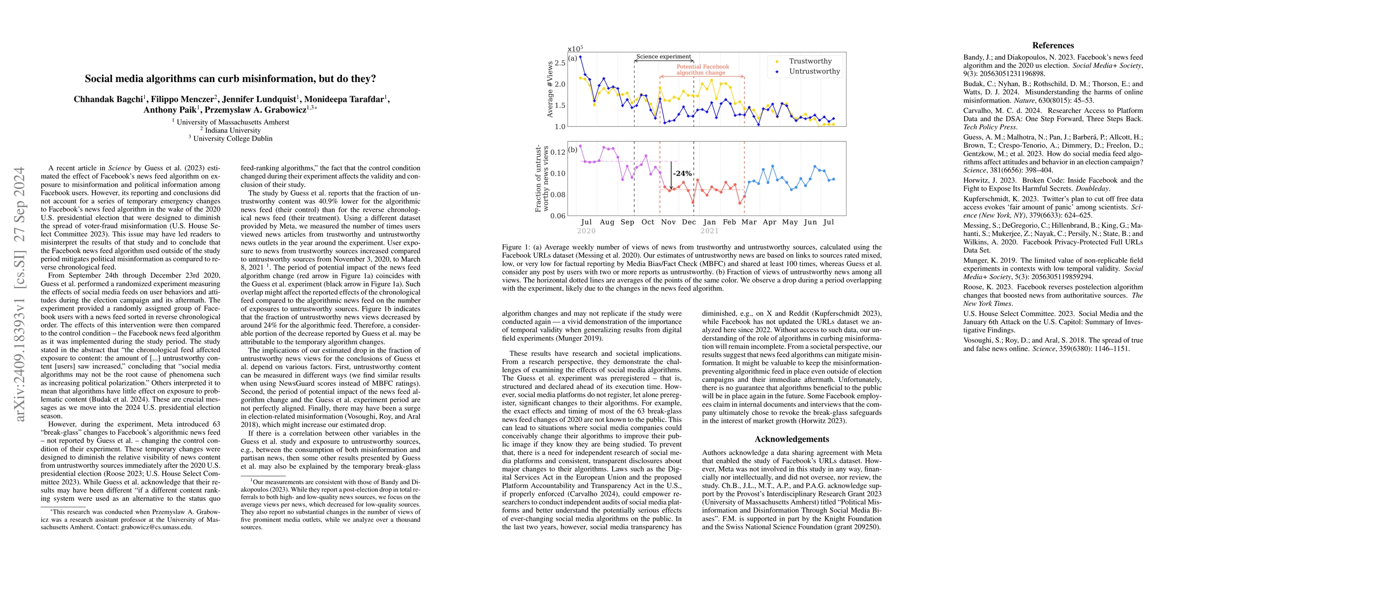 Thumbnail for Social media algorithms can curb misinformation, but do they?