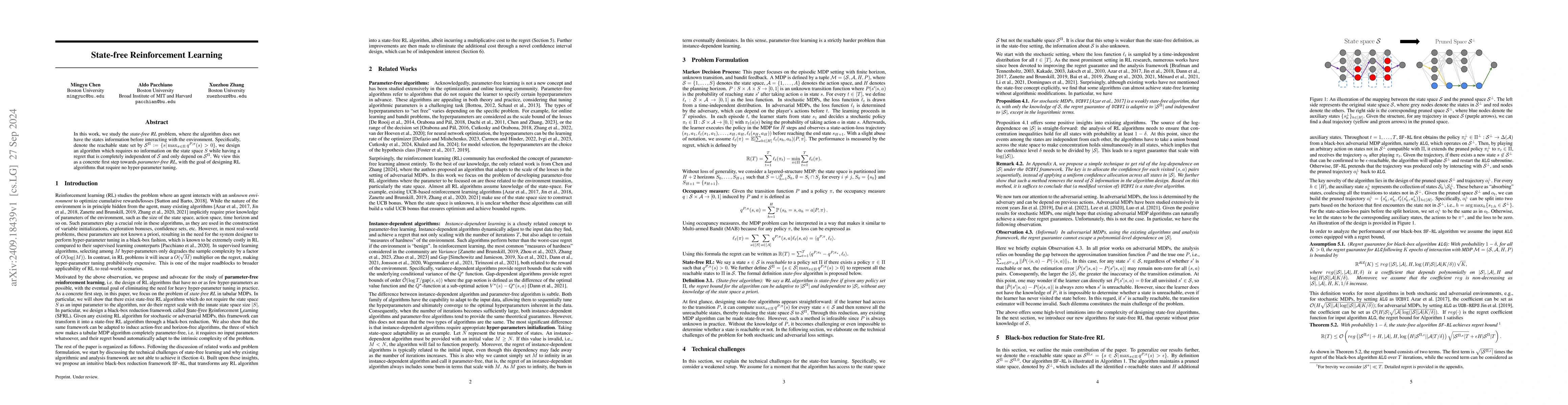 Thumbnail for State-free Reinforcement Learning