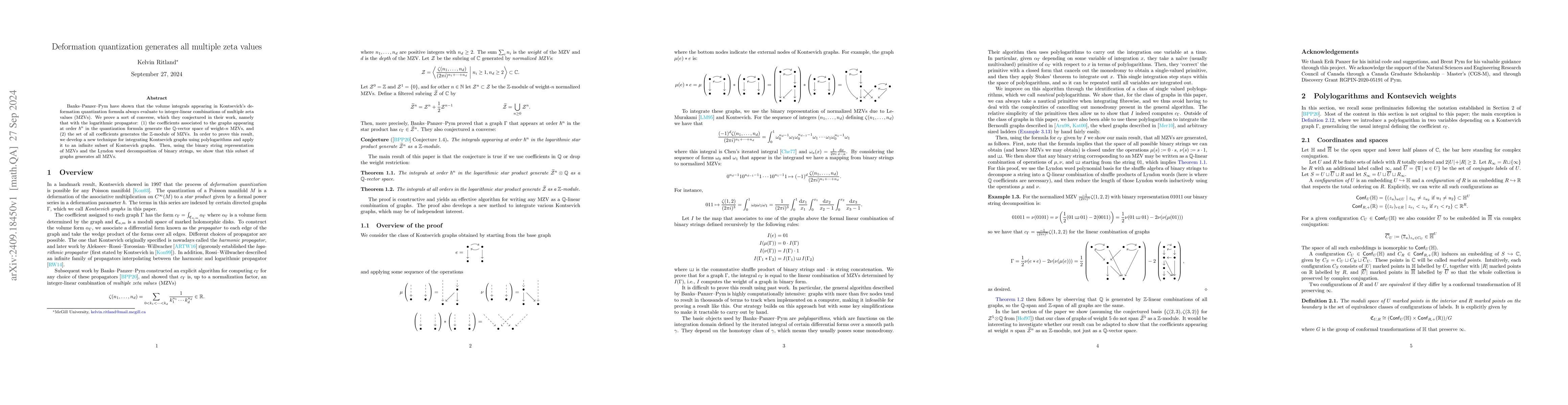 Thumbnail for Deformation quantization generates all multiple zeta values