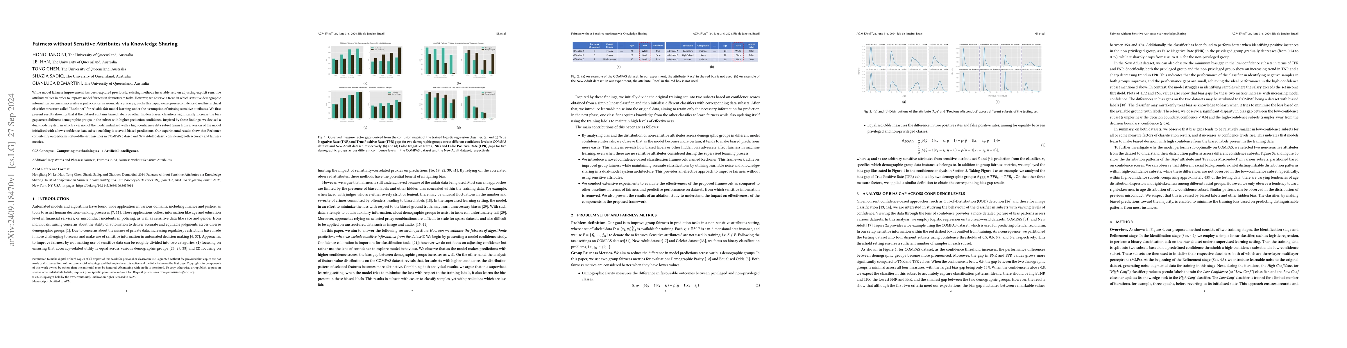 Thumbnail for Fairness without Sensitive Attributes via Knowledge Sharing