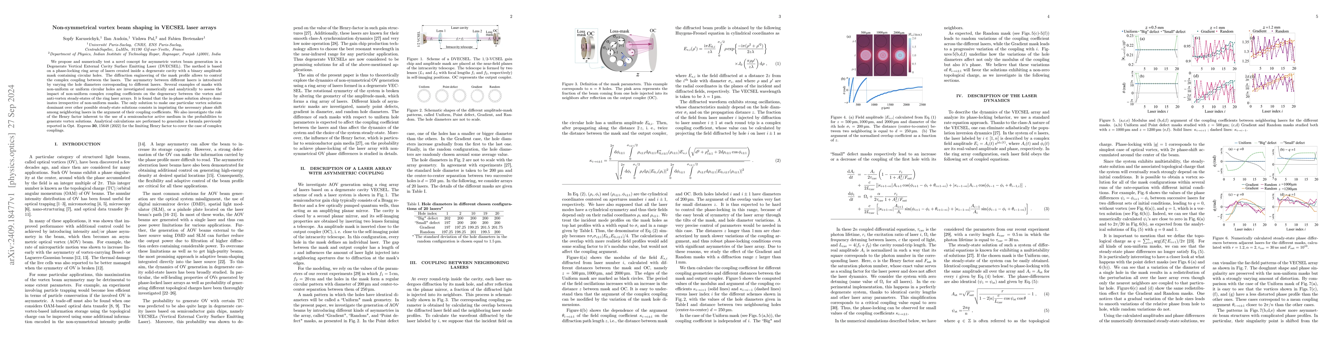 Thumbnail for Non-symmetrical vortex beam shaping in VECSEL laser arrays