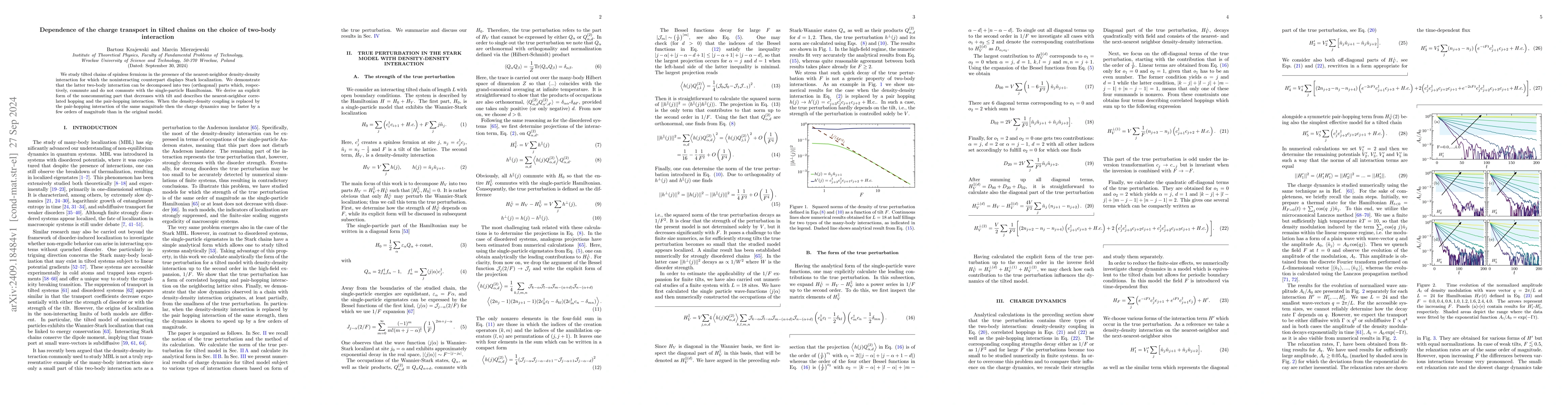 Thumbnail for Dependence of the charge transport in tilted chains on the choice of
  two-body interaction