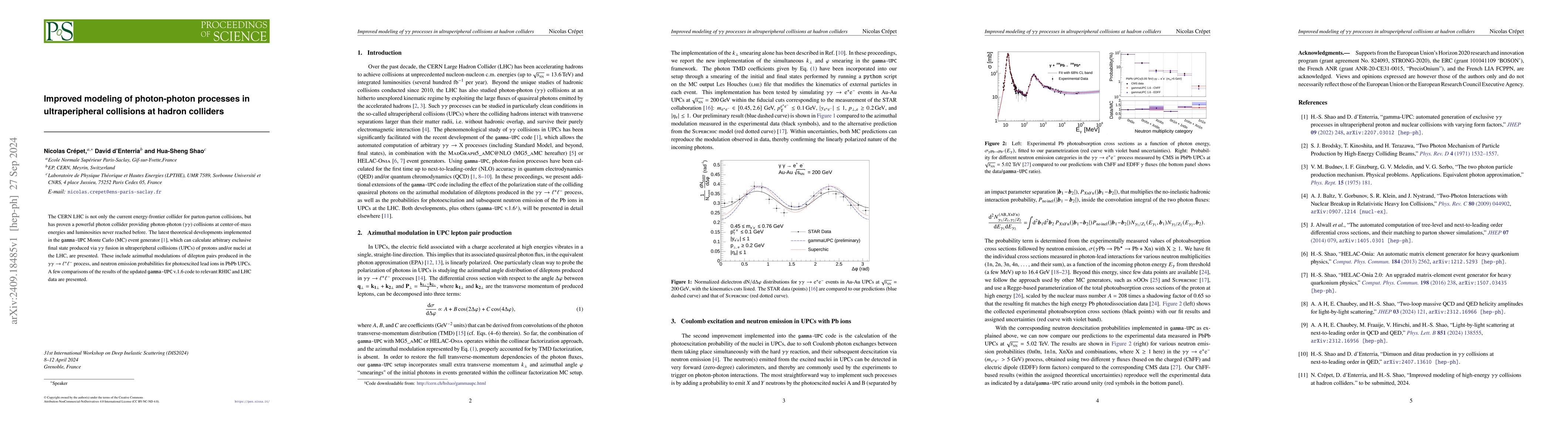 Thumbnail for Improved modeling of $γγ$ processes in ultraperipheral
  collisions at hadron colliders