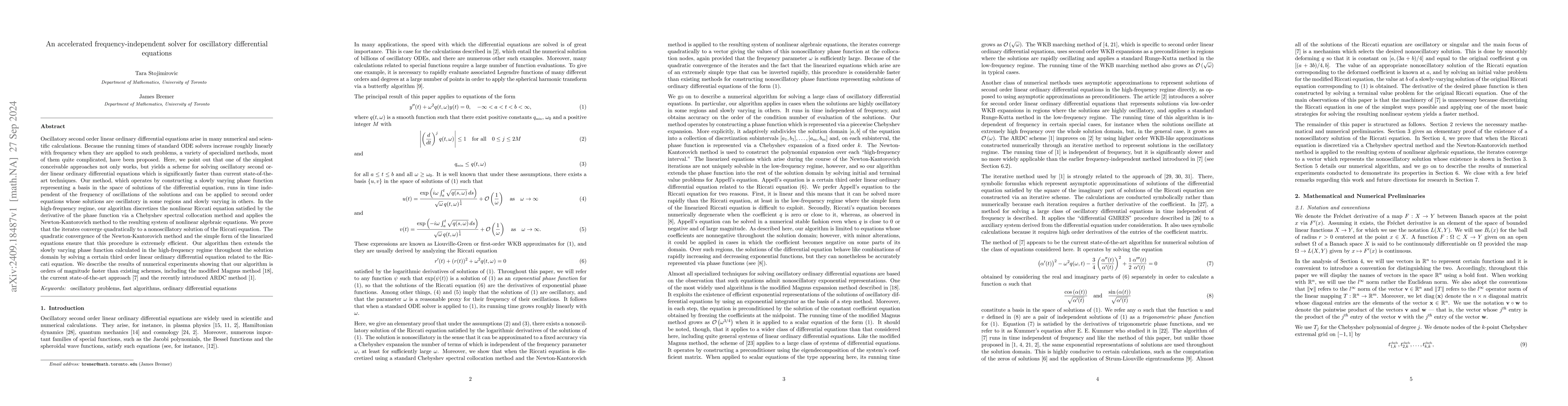 Thumbnail for An accelerated frequency-independent solver for oscillatory differential
  equations