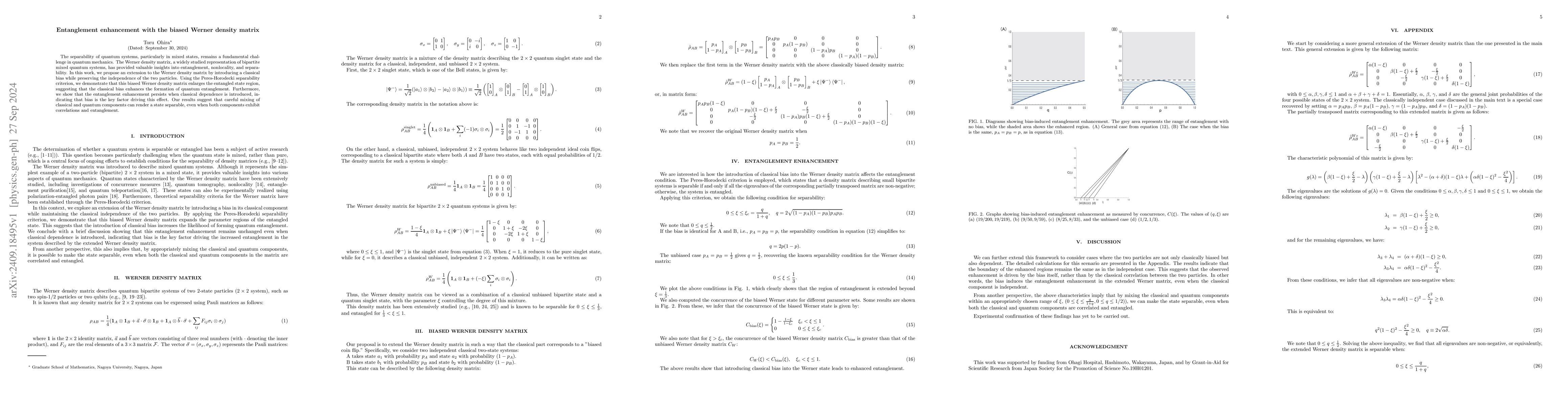 Thumbnail for Entanglement enhancement with the biased Werner density matrix