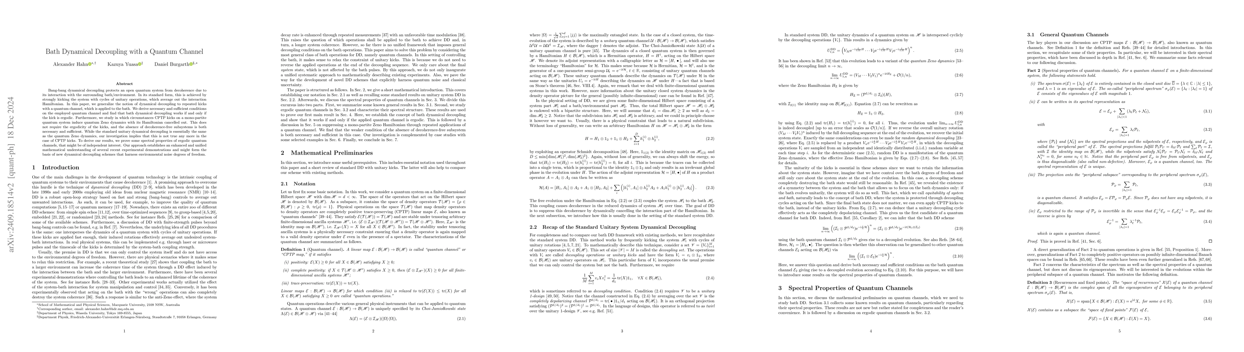 Thumbnail for Bath Dynamical Decoupling with a Quantum Channel