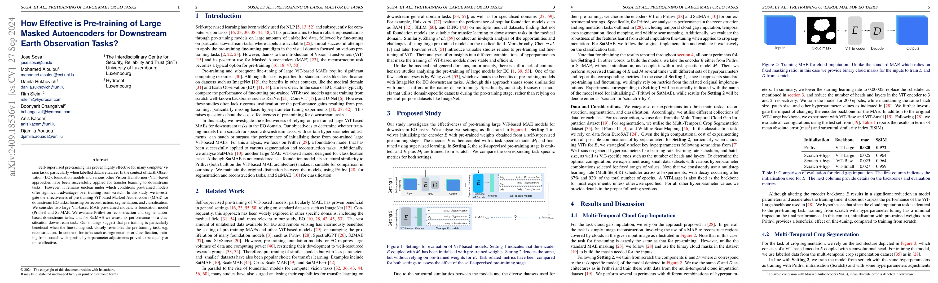 Thumbnail for How Effective is Pre-training of Large Masked Autoencoders for
  Downstream Earth Observation Tasks?