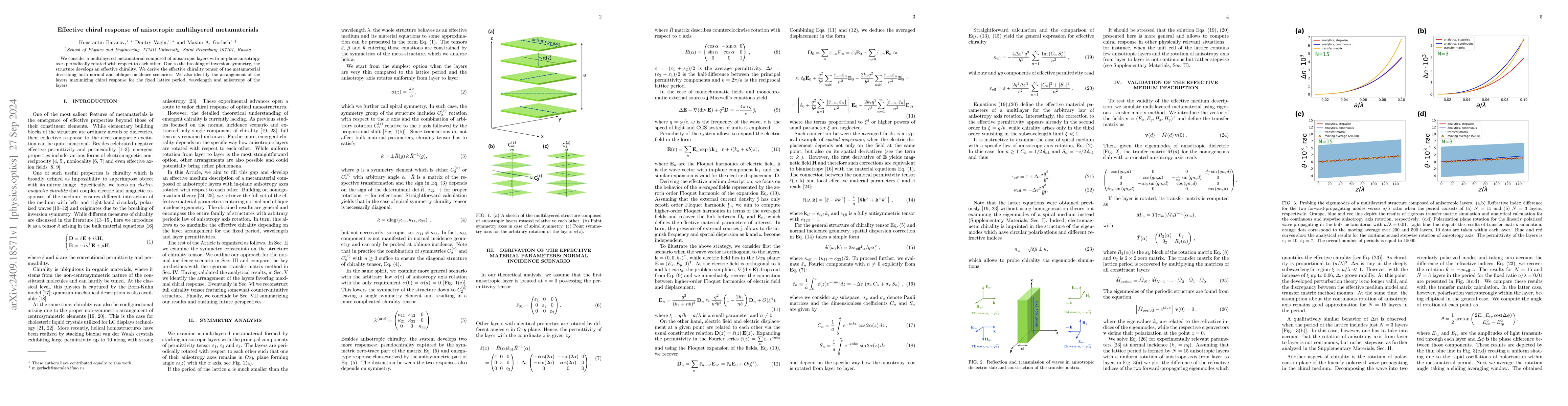 Thumbnail for Effective chiral response of anisotropic multilayered metamaterials