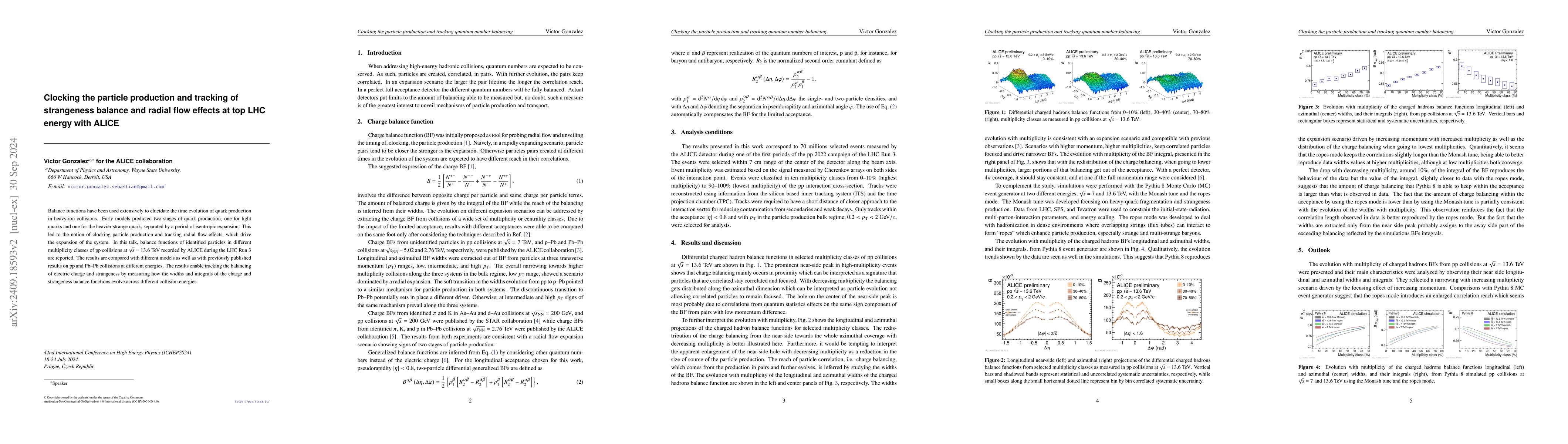Thumbnail for Clocking the particle production and tracking of strangeness balance and
  radial flow effects at top LHC energy with ALICE