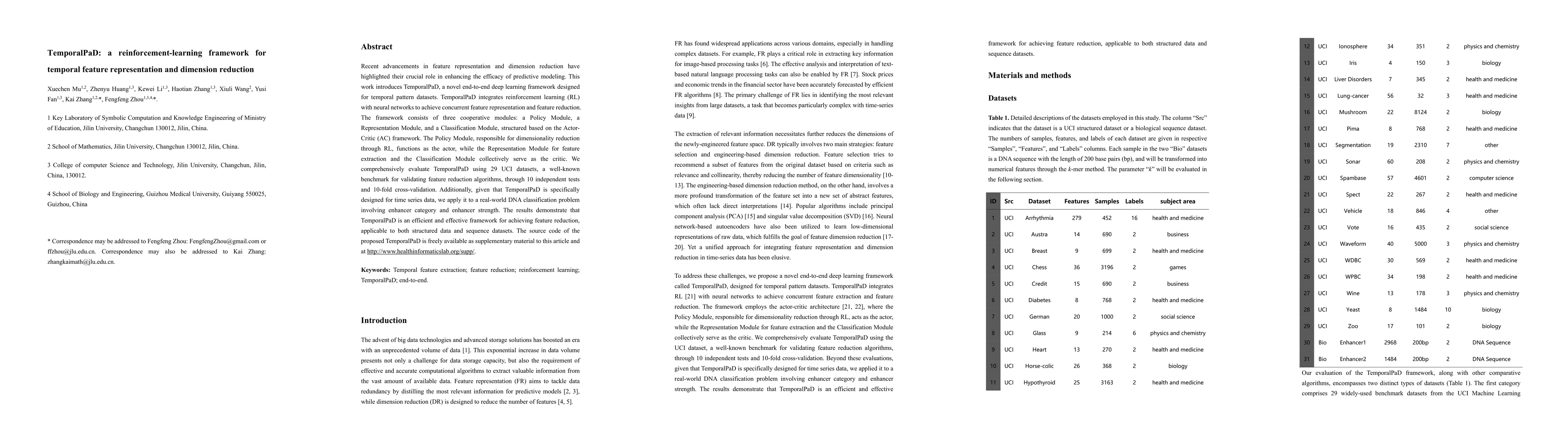 Thumbnail for TemporalPaD: a reinforcement-learning framework for temporal feature
  representation and dimension reduction