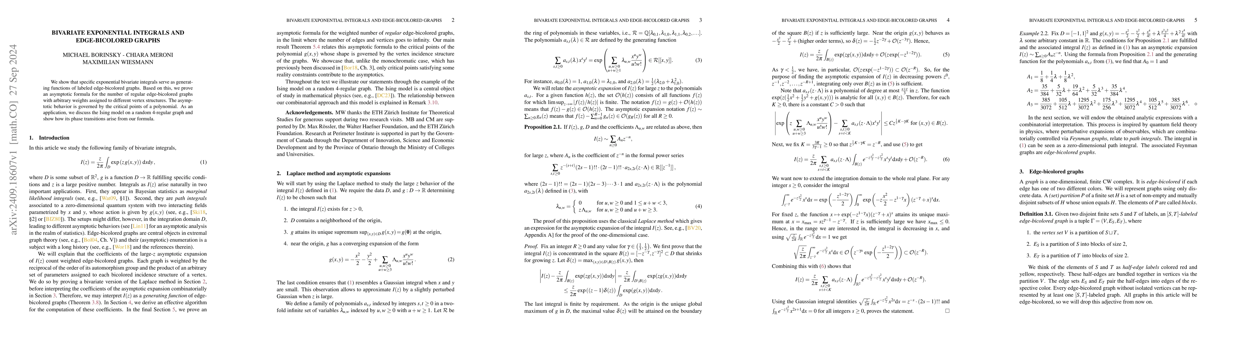 Thumbnail for Bivariate exponential integrals and edge-bicolored graphs