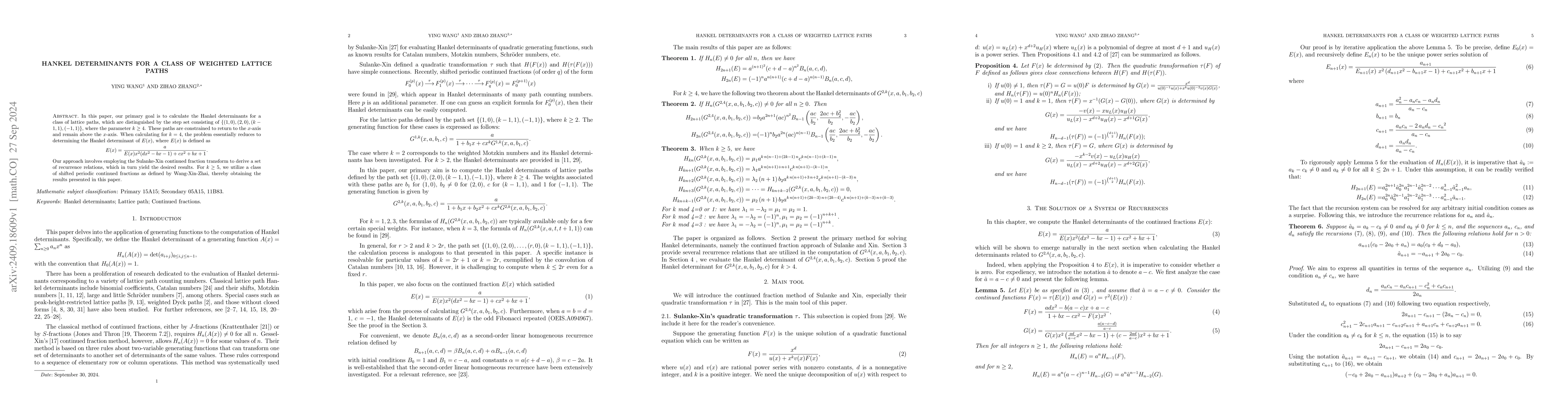 Thumbnail for Hankel Determinants for a Class of Weighted Lattice Paths