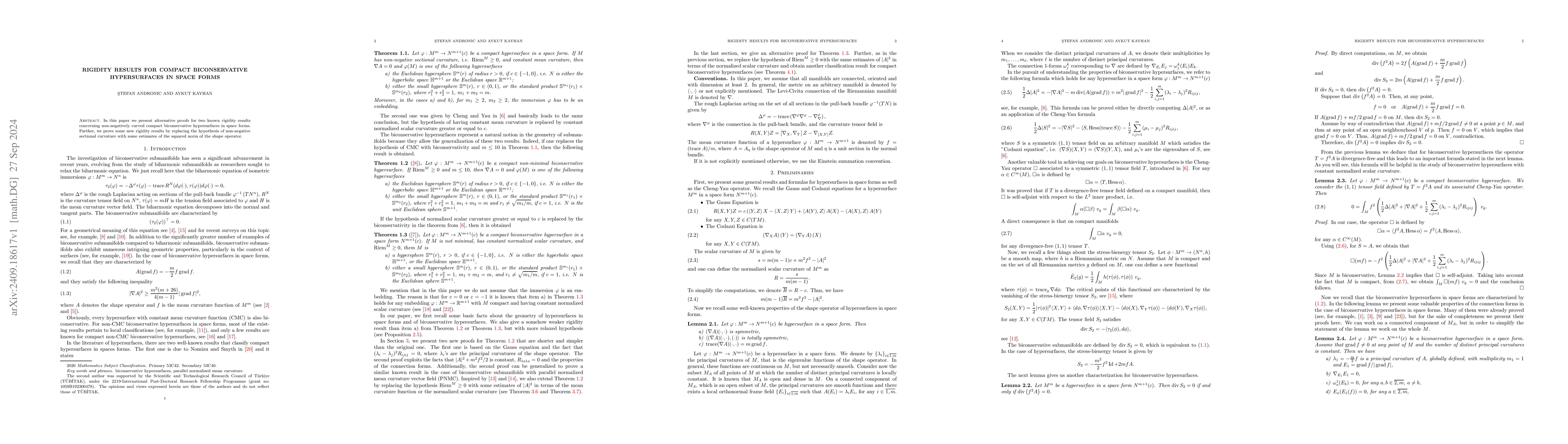 Thumbnail for Rigidity results for compact biconservative hypersurfaces in space forms