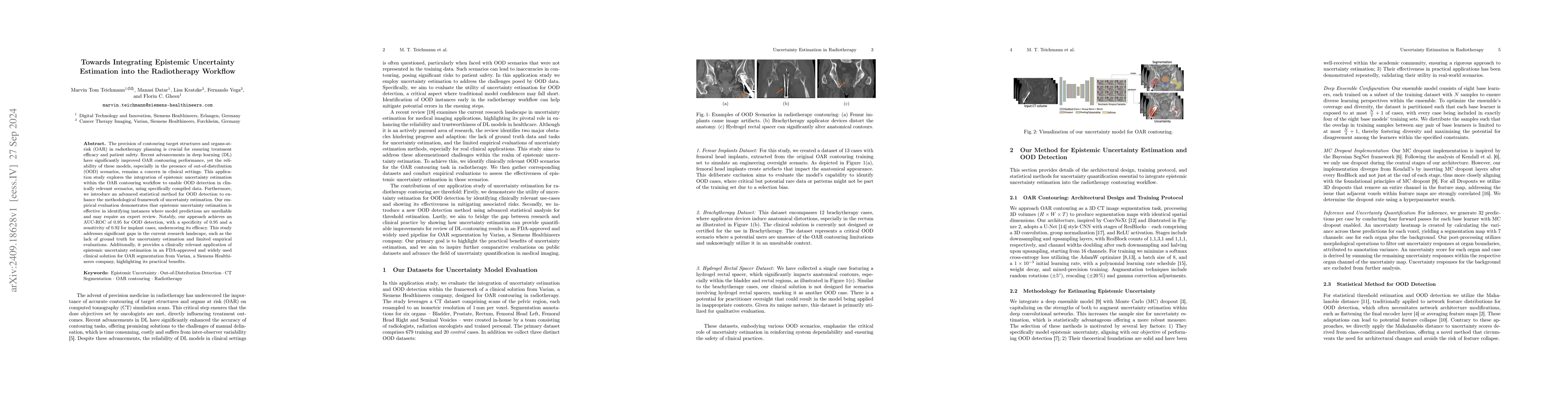 Thumbnail for Towards Integrating Epistemic Uncertainty Estimation into the
  Radiotherapy Workflow