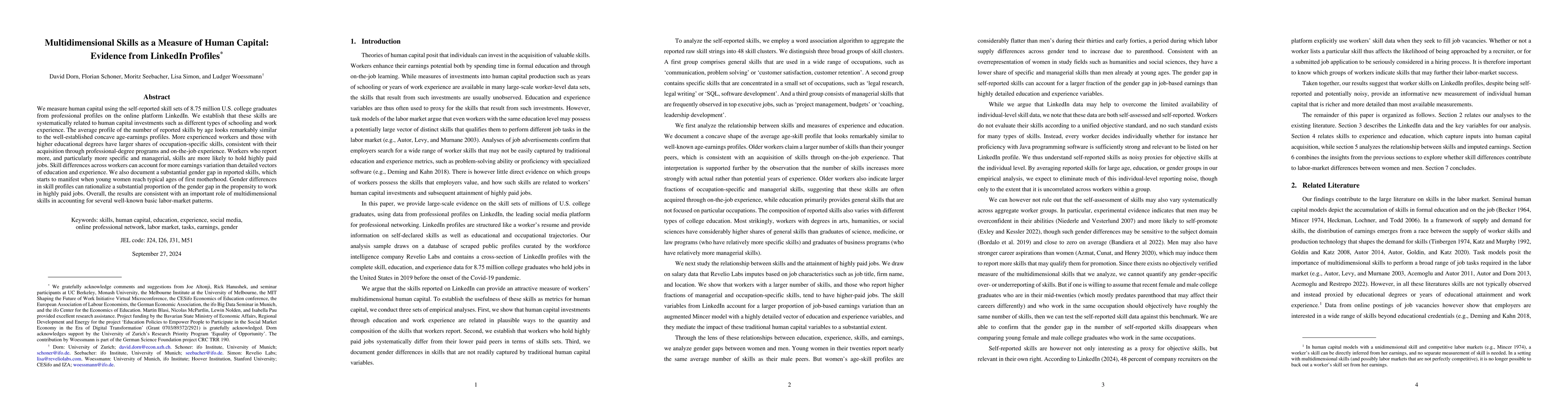 Thumbnail for Multidimensional Skills as a Measure of Human Capital: Evidence from
  LinkedIn Profiles