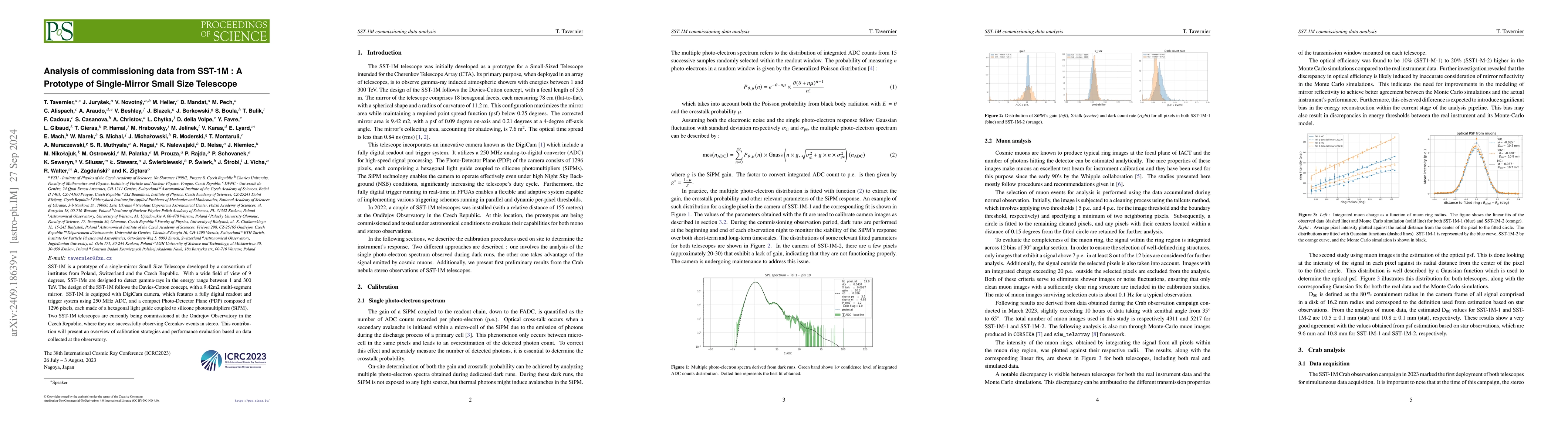Thumbnail for Analysis of commissioning data from SST-1M : A Prototype of
  Single-Mirror Small Size Telescope