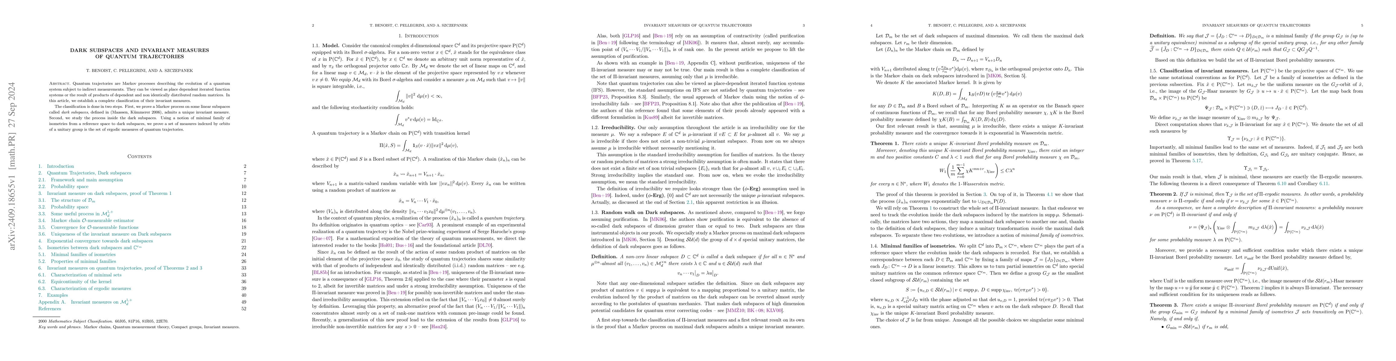 Thumbnail for Dark Subspaces and Invariant Measures of Quantum Trajectories