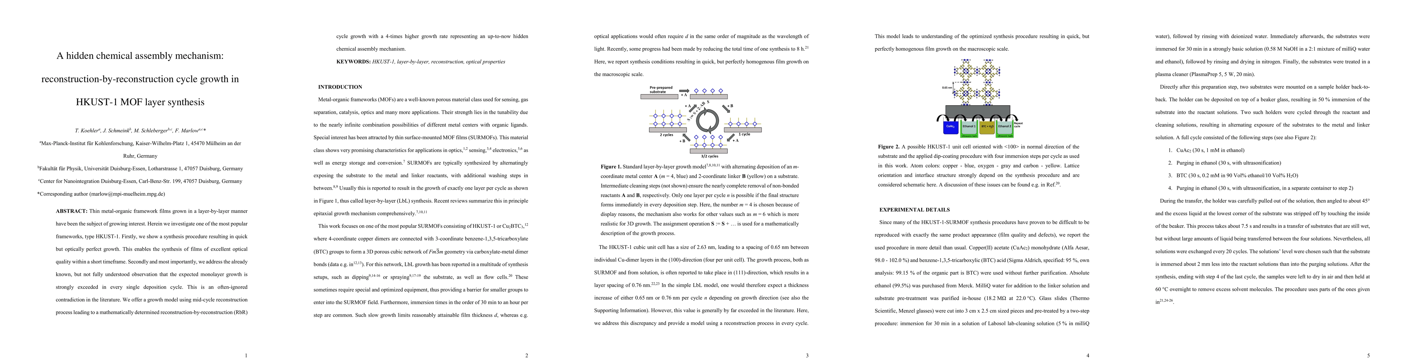 Thumbnail for A hidden chemical assembly mechanism: reconstruction-by-reconstruction
  cycle growth in HKUST-1 MOF layer synthesis