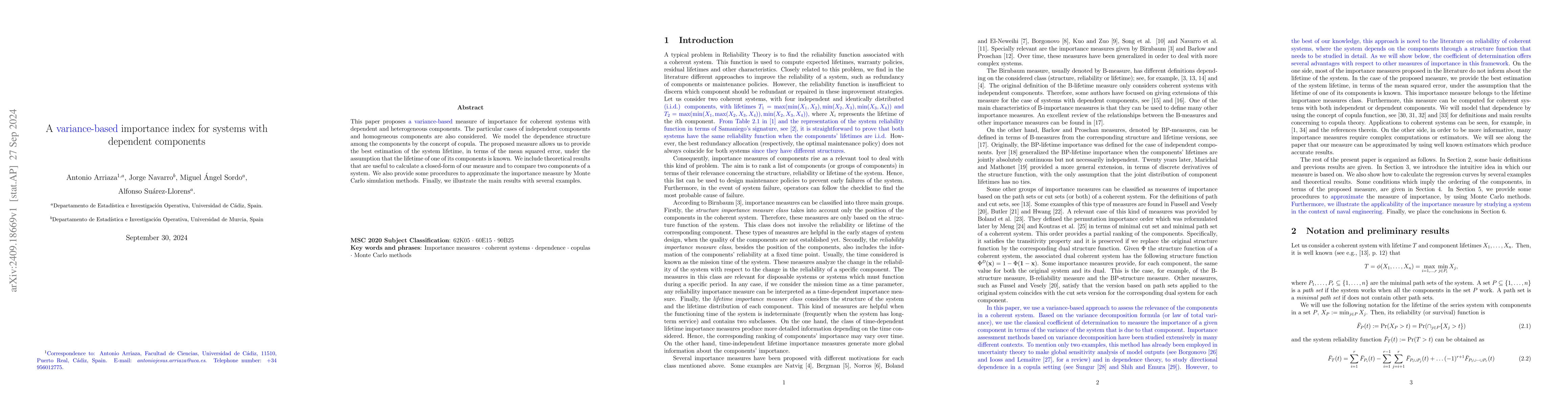 Thumbnail for A variance-based importance index for systems with dependent components