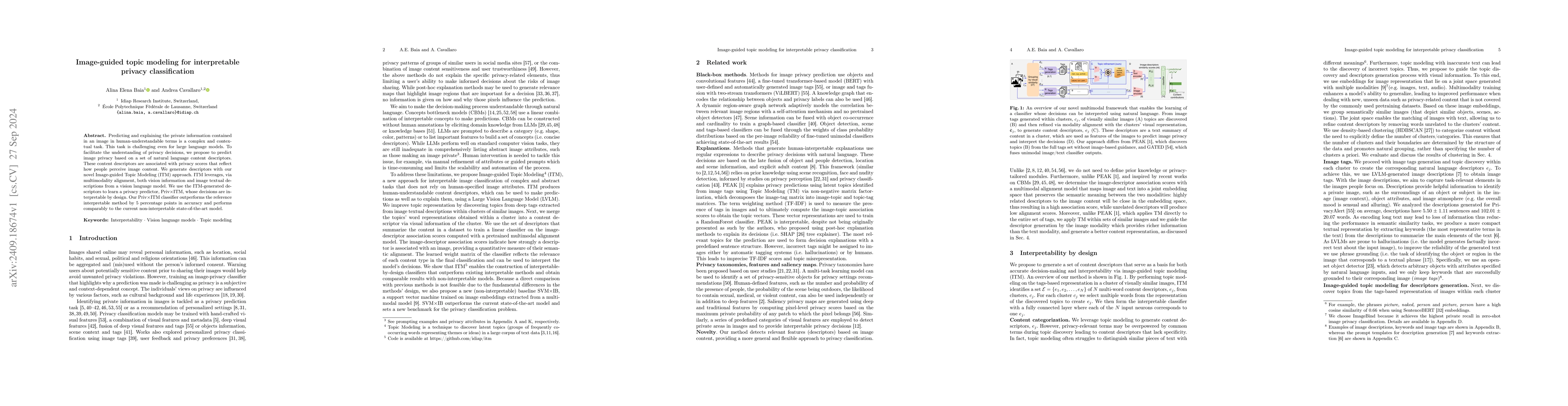Thumbnail for Image-guided topic modeling for interpretable privacy classification