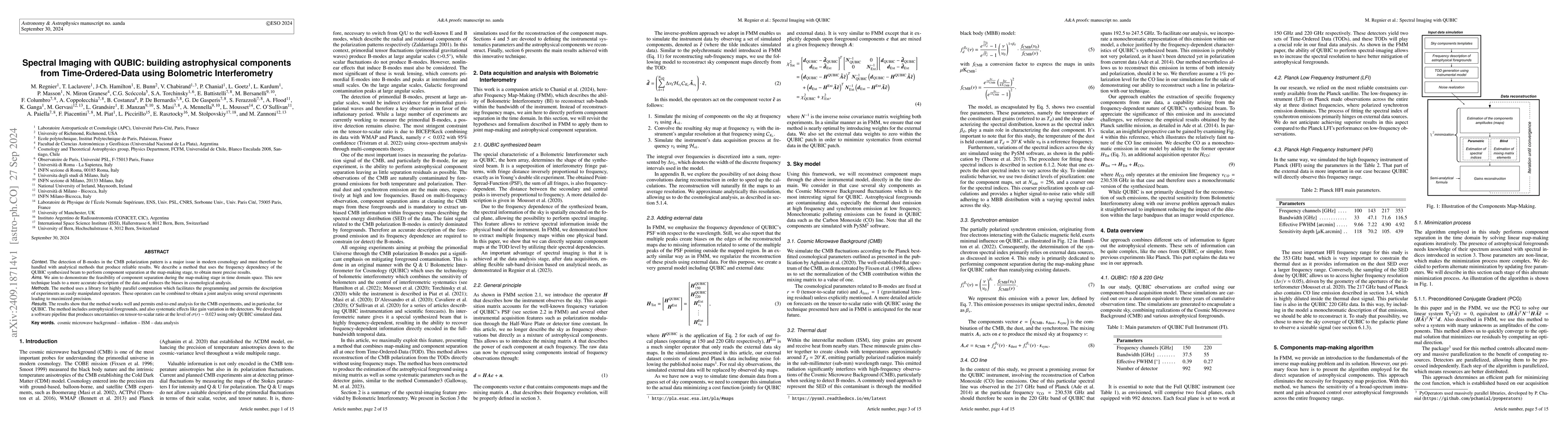 Thumbnail for Spectral Imaging with QUBIC: building astrophysical components from
  Time-Ordered-Data using Bolometric Interferometry