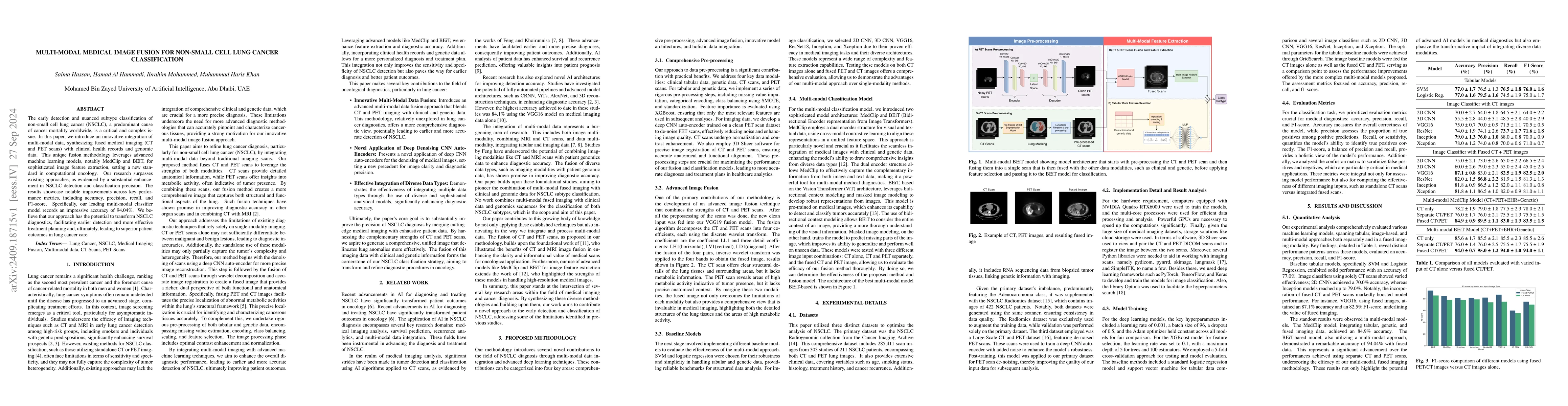 Thumbnail for Multi-modal Medical Image Fusion For Non-Small Cell Lung Cancer
  Classification
