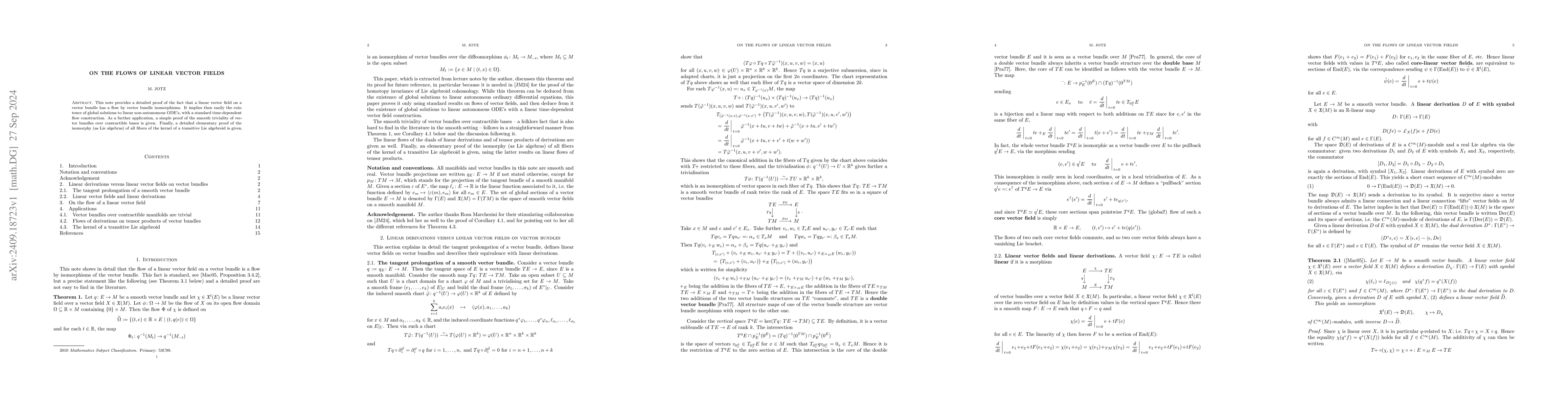 Thumbnail for On the flows of linear fields